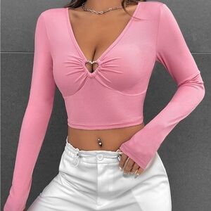 Pink Long Sleeve Women's Top